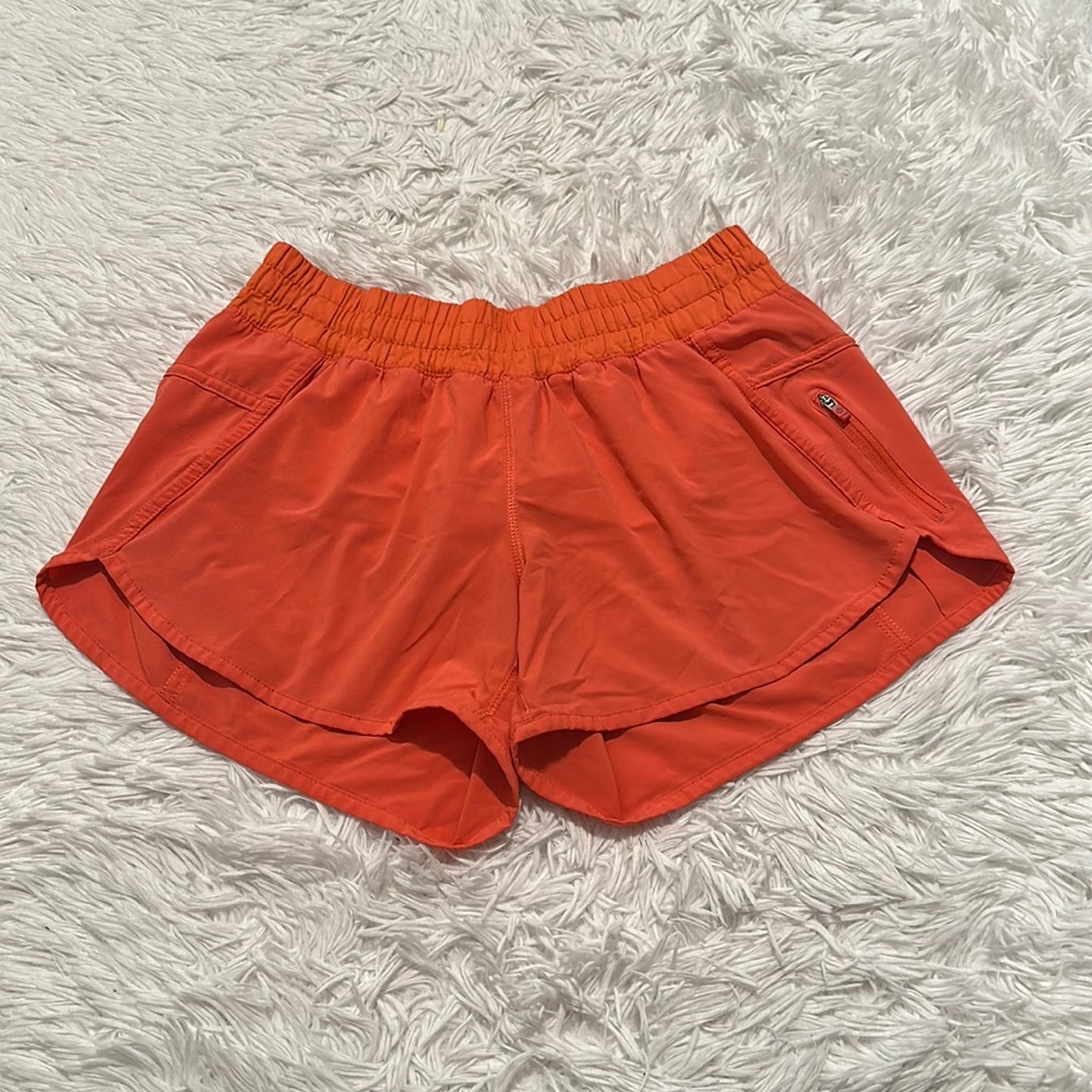 Lululemon | orange running  shorts | size 8